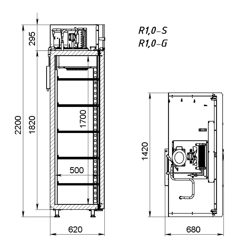 Шкаф холодильный ARKTO R 1.0-G