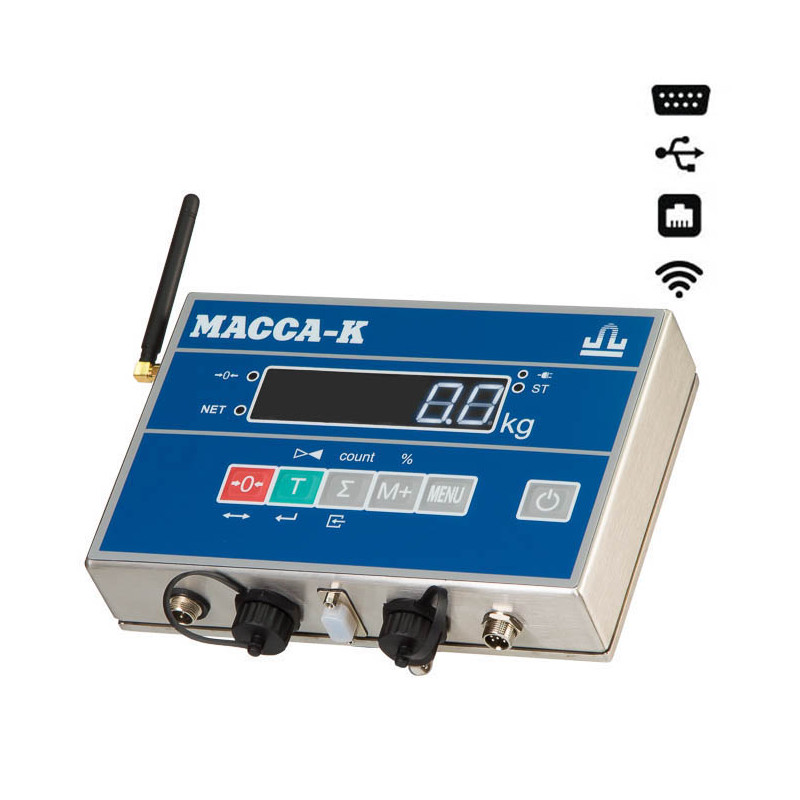 картинка Весы Масса-К 4D-PМ-20/15-1000-AB(RUEW) с интерфейсами RS, USB, Ethernet, WiFi и влагозащитой
