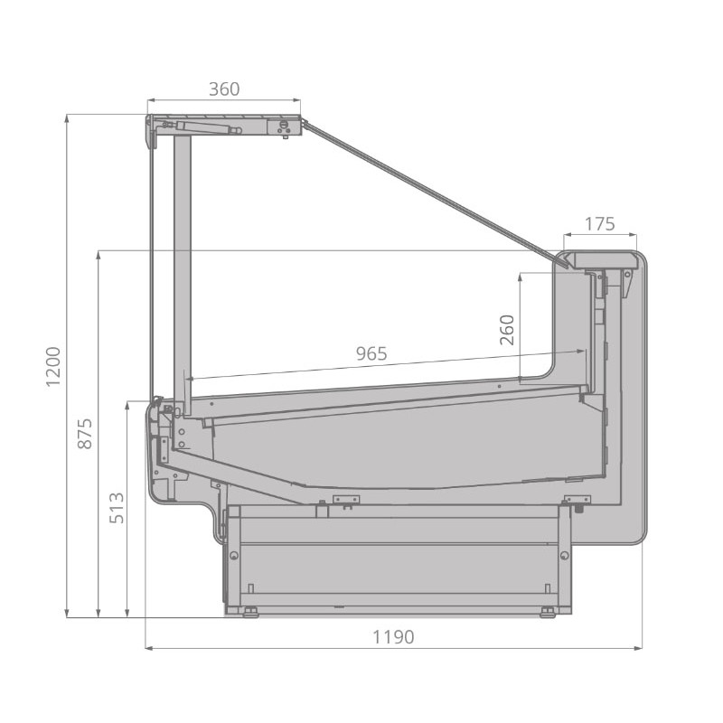 Витрина Brandford AURORA SQ 250 тепловая