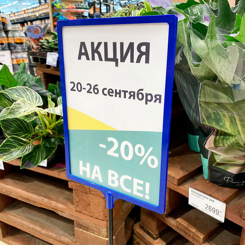 Рамка с интегрированным Т-держателем PFT-A4 цвет синий EPG
