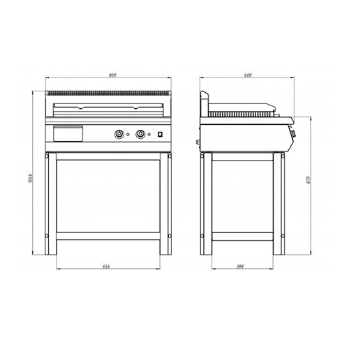 картинка Жарочная поверхность Grill Master газовая Ф2ПЖЭ/600 (открытый стенд)