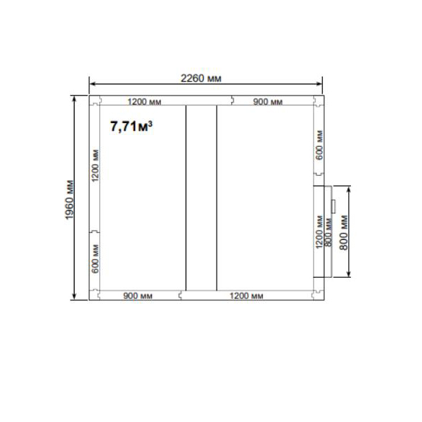 Камера холодильная Polair КХН-7,71 2260х1960х2200