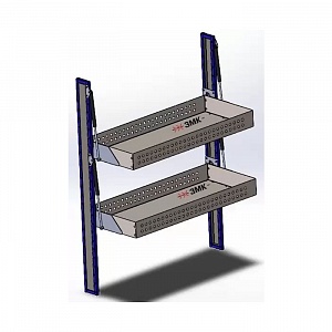 картинка РИ Автостеллаж ЗМК с откидными полками H=1300 (2 полки 100*960*400)